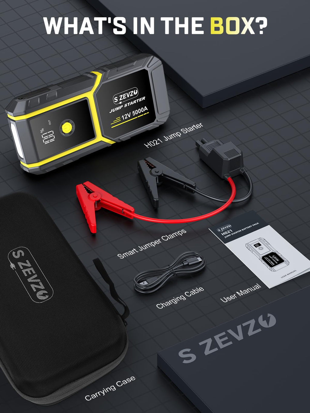 Peak 5000A 12V Portable Jump Starter with LCD Display D6348