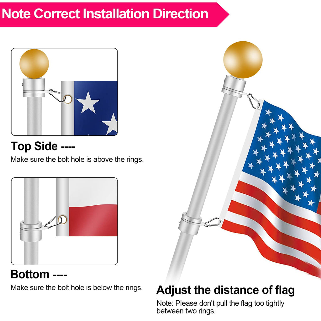 1" Aluminum Alloy Flag Pole Rings 2 Pcs K4463