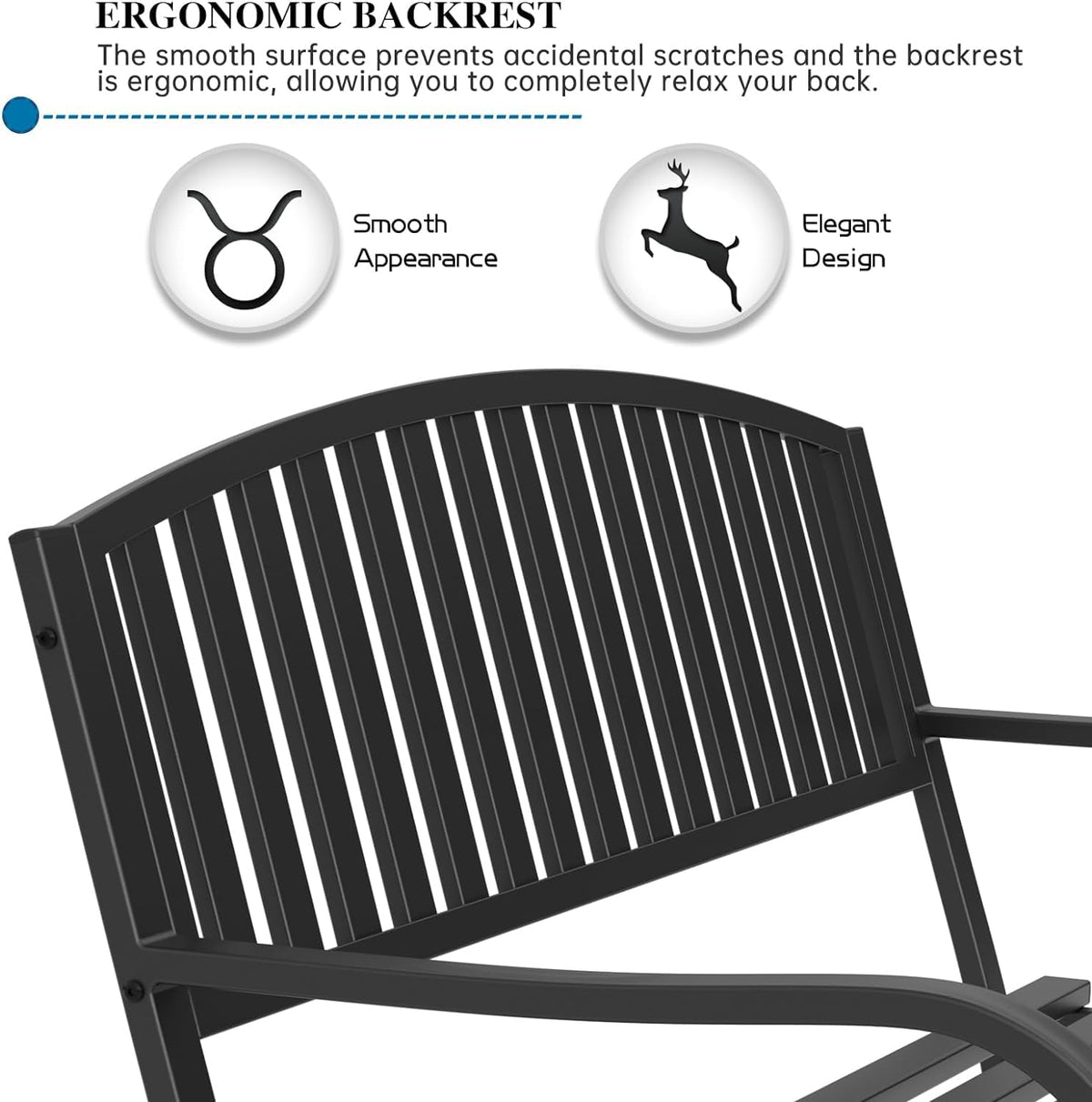 50'' Weatherproof Cast Iron Metal Outdoor Bench F905