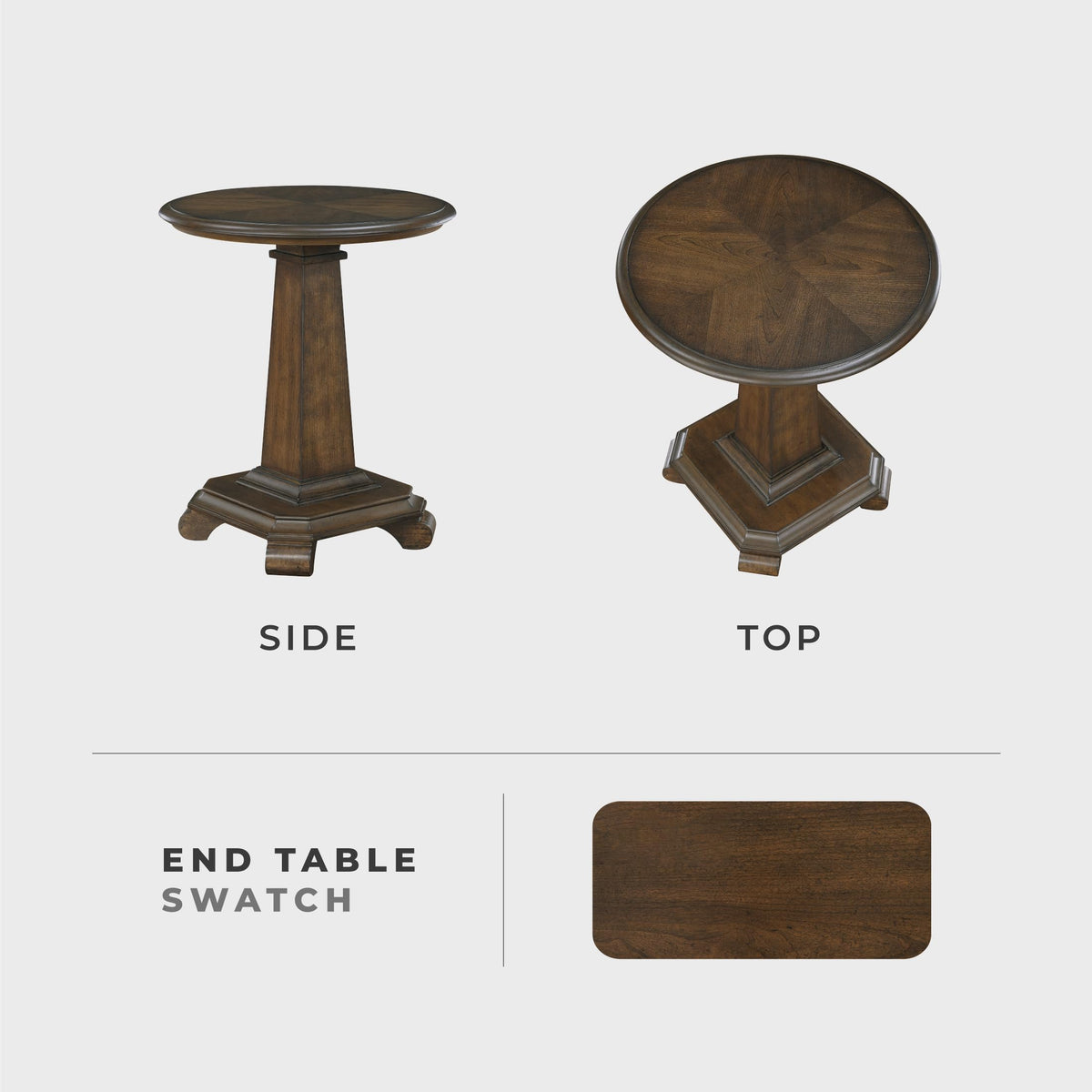 22" Round Wood End Table U957