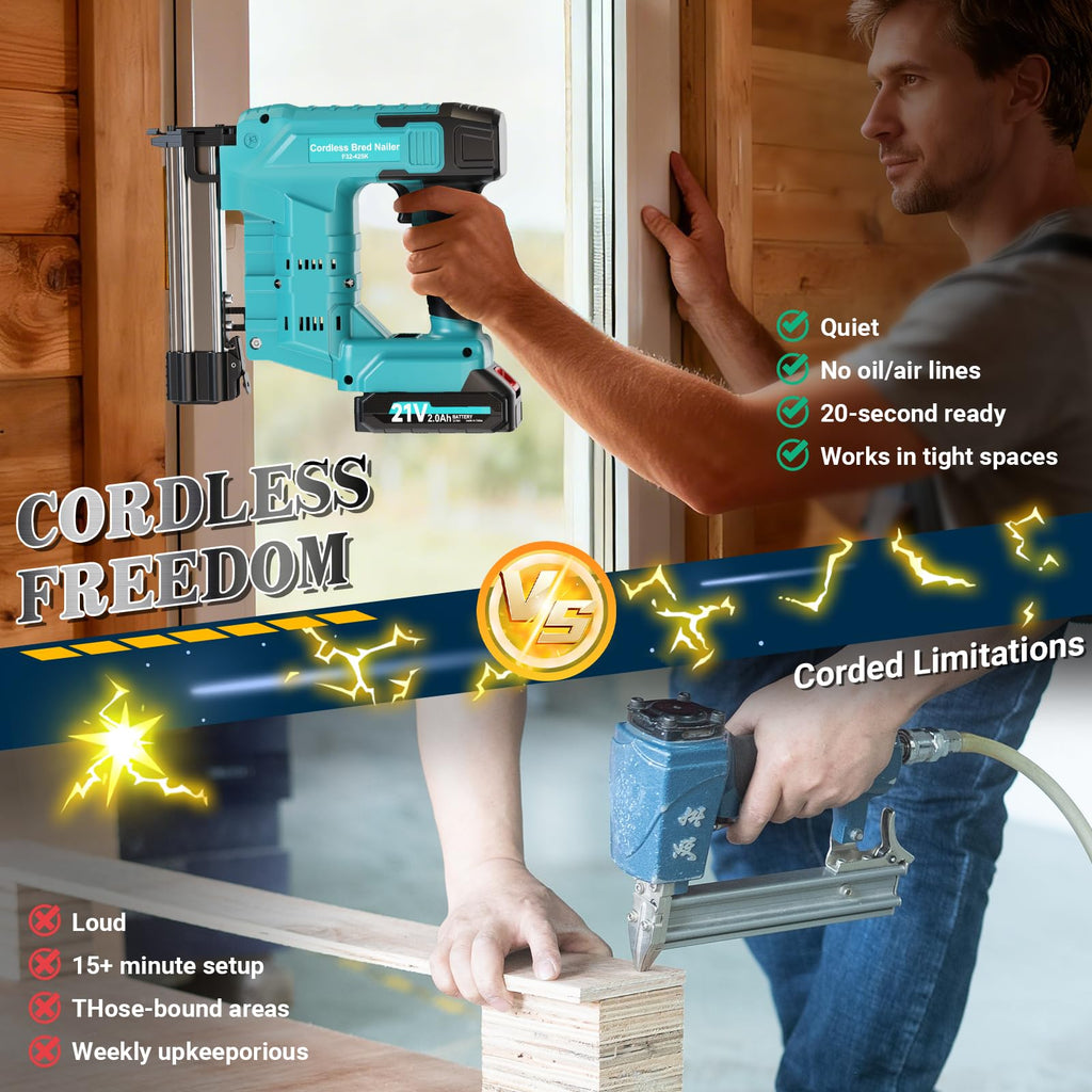 Cordless 2-in-1 21V Electric Nail Gun with Battery C5529