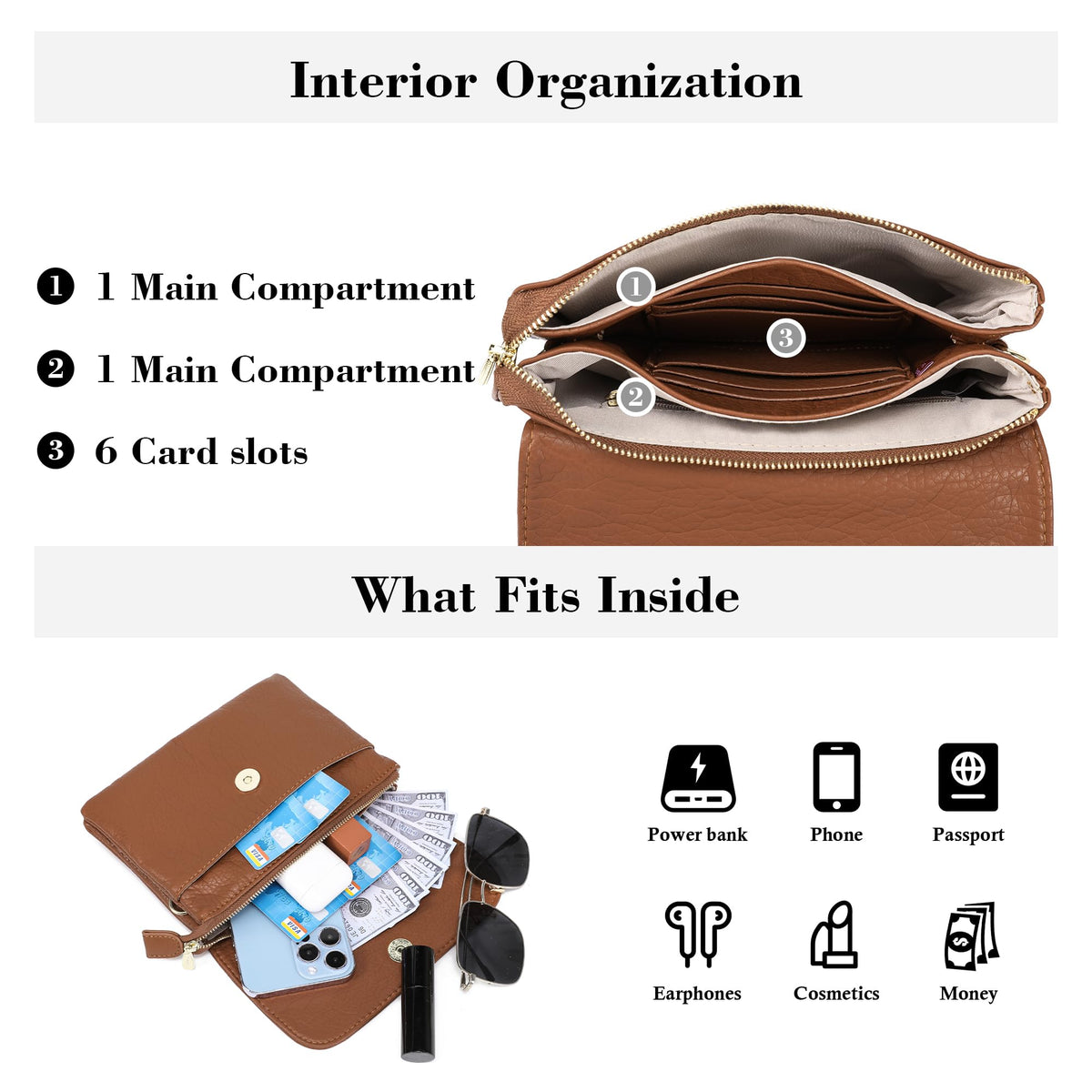 Small Vegan Leather Crossbody Bag O979605