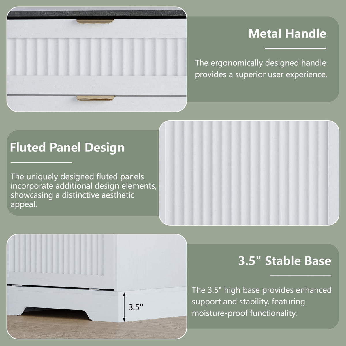 White Double Tilt Out Trash Can Cabinet I6409
