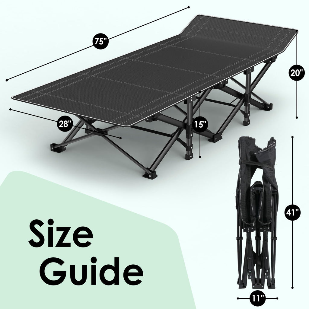 Folding Camp Cot with Cushion R831