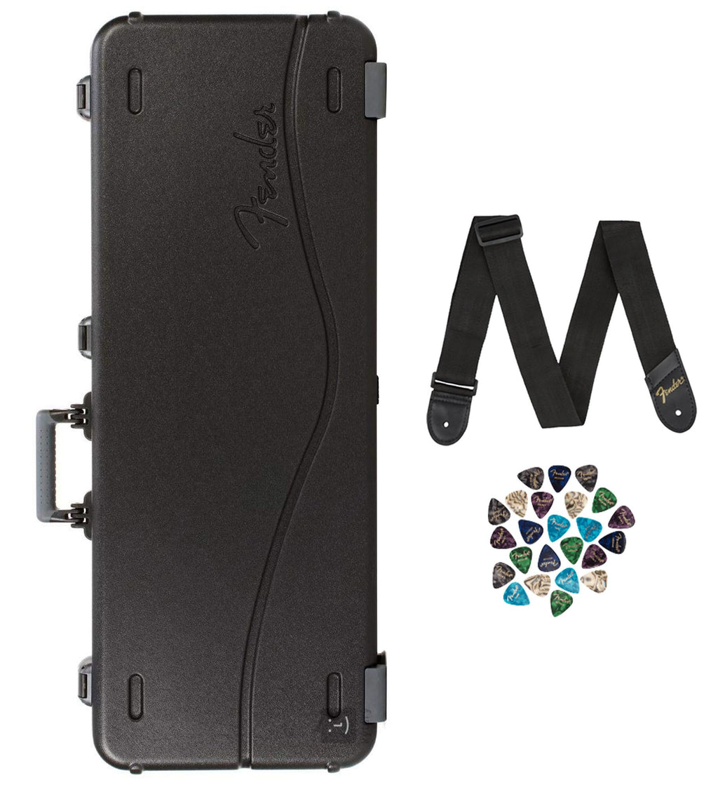 Black Molded Guitar Case with Guitar Strap and 24-Pack Picks U695681
