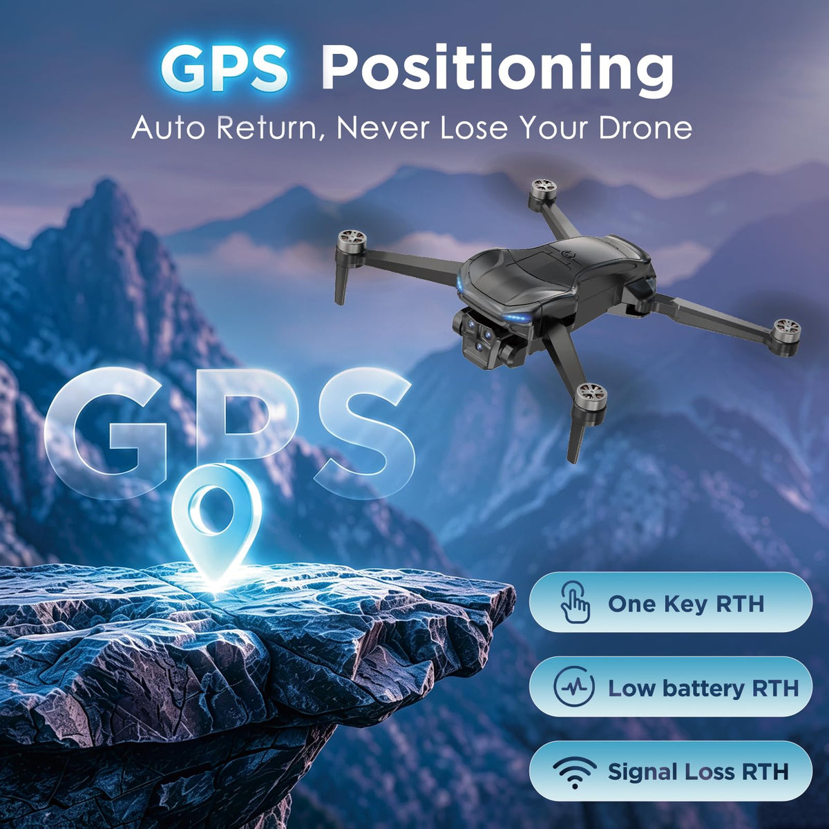 4K Camera GPS Foldable Drone with 4.5” HD Screen Controller R400058