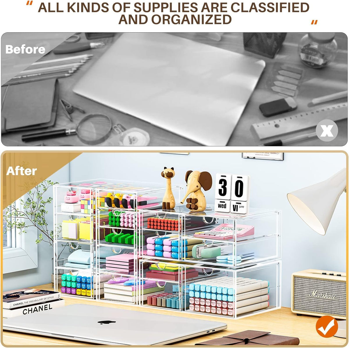 Acrylic 16-Drawer Storage & Makeup Organizer A8288