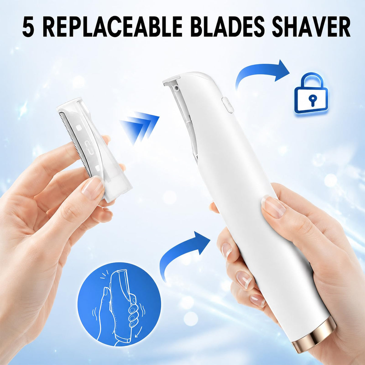 Rechargeable Dermaplane Razor with 5 Replacement Blades F108669