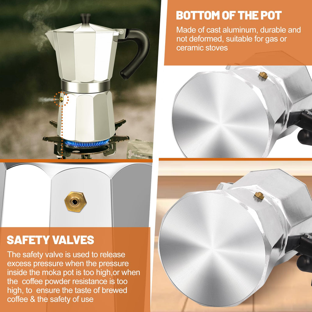 1-2 Cup Aluminum Stovetop Moka Pot Espresso Maker R575