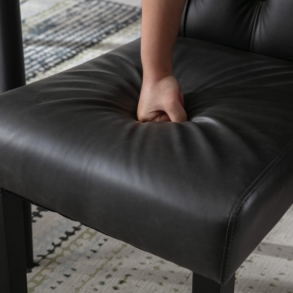 Black Set of 4 PU Leather Tufted Dining Chairs T891841