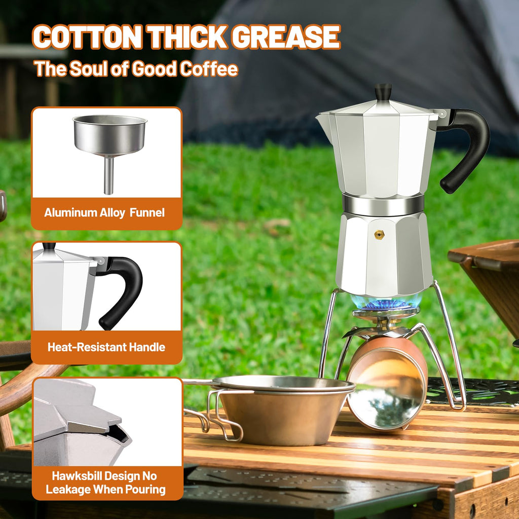 1-2 Cup Aluminum Stovetop Moka Pot Espresso Maker R575