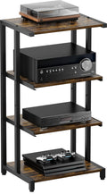 4-Tier Black Wooden Media Stand P455