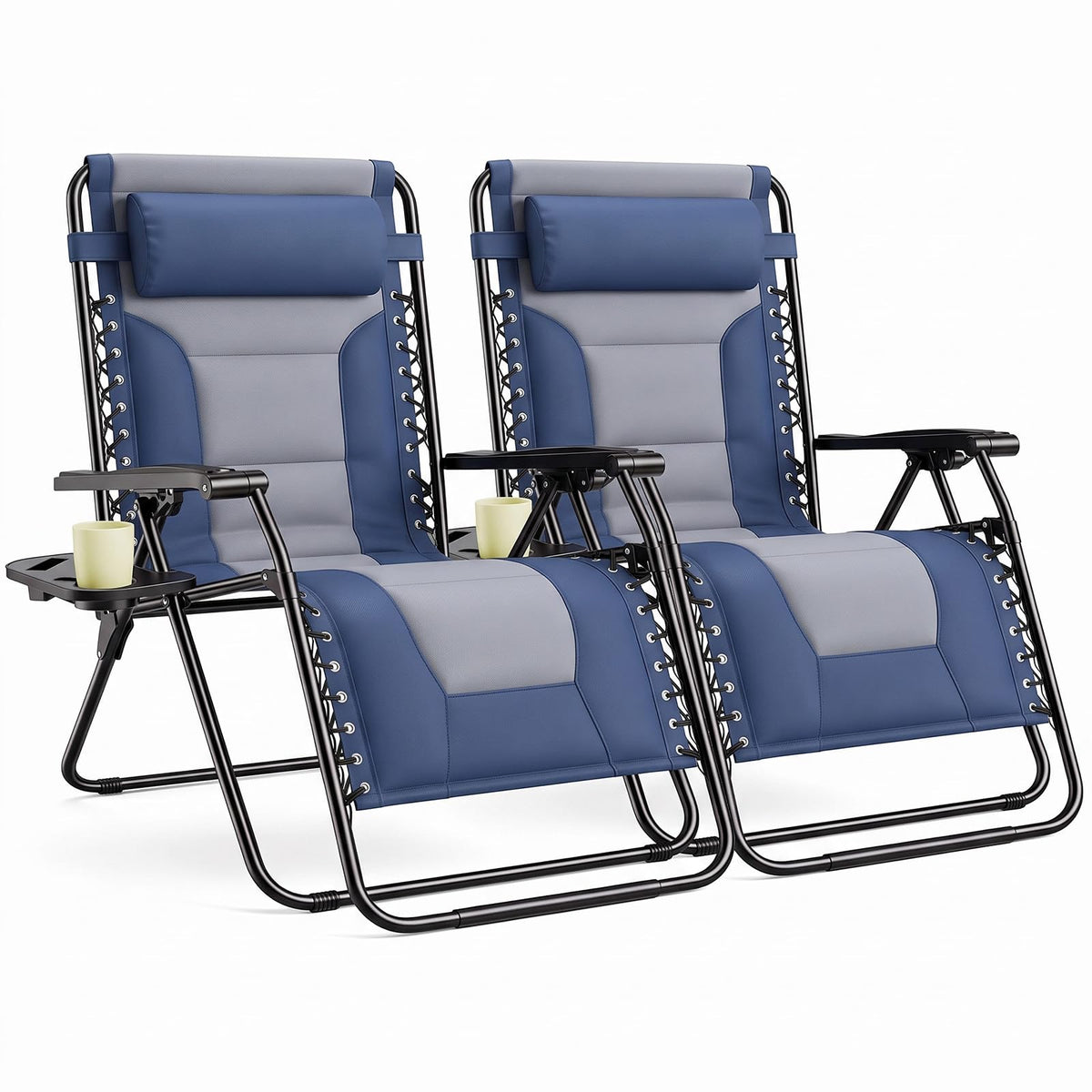 Oversized Padded Zero Gravity Lounge Chairs Set of 2 F637814