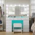 Makeup Vanity Desk with Mirror and 11 Drawers H564