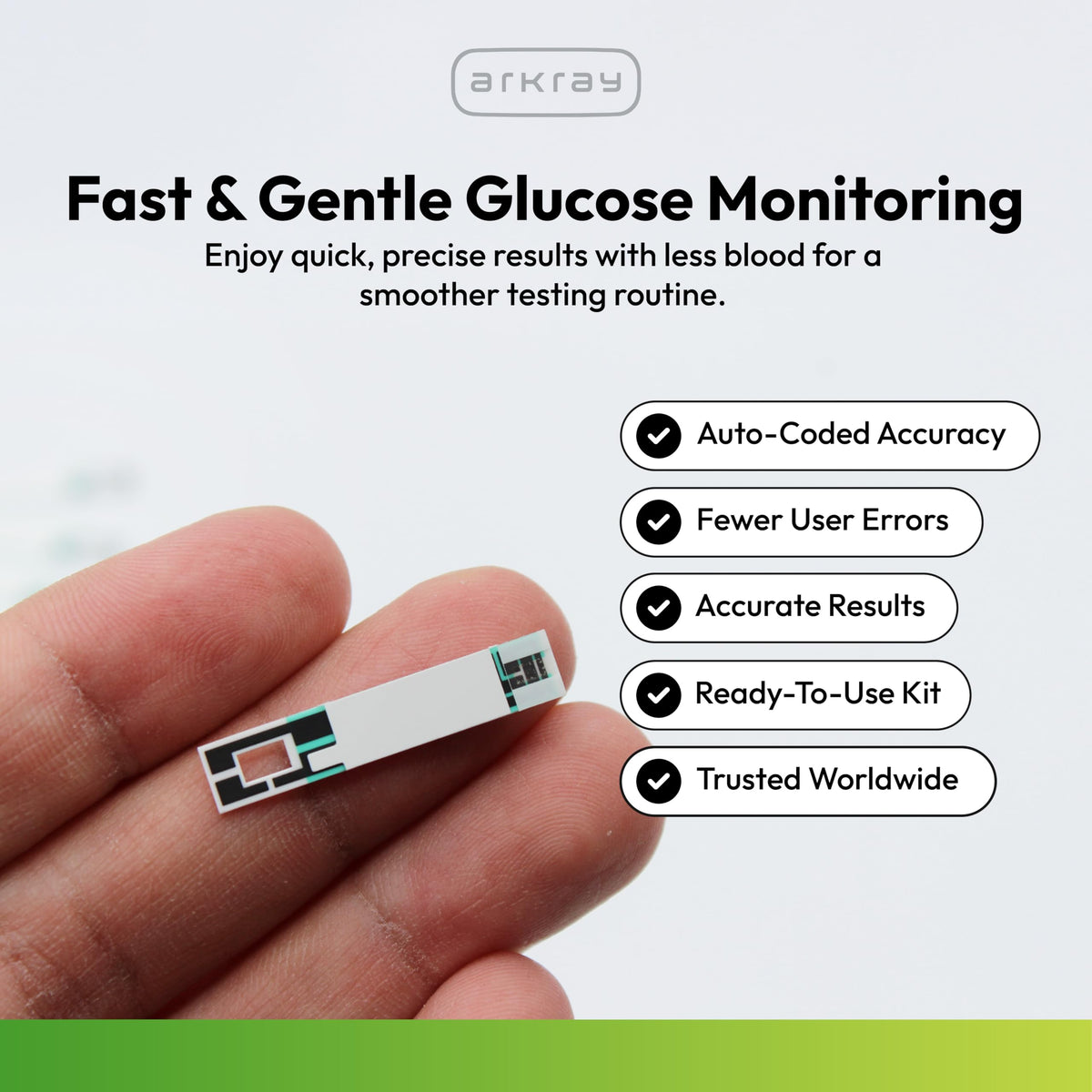 Blood Glucose Monitor Kit with Meter, 10 Test Strips, 10 Lancets & Carrying Case F164