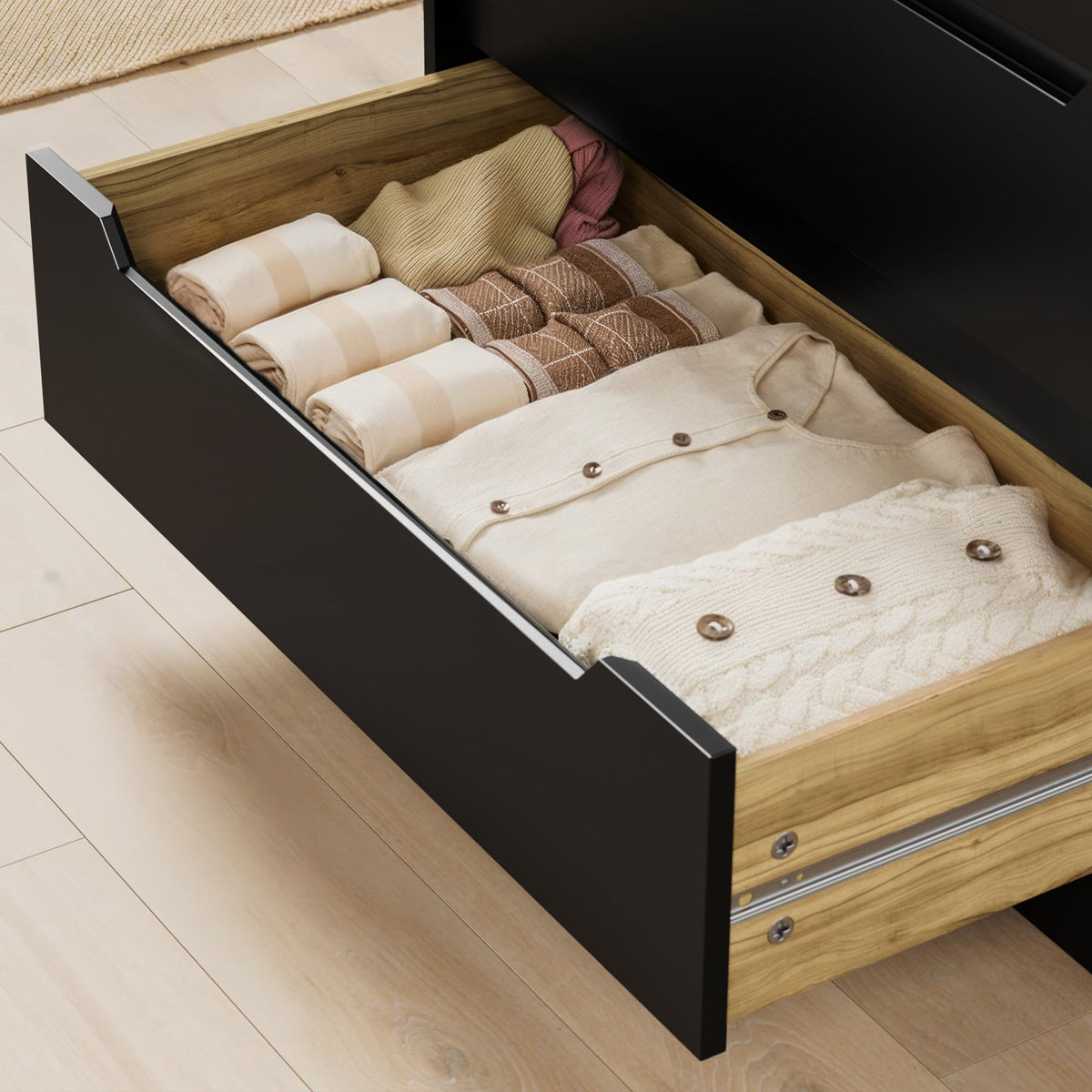 Black 6 Drawer Dresser Y6048