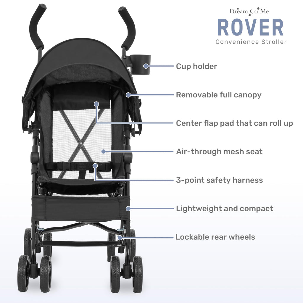 Lightweight Compact Umbrella Stroller with Cup Holder - Black E340573