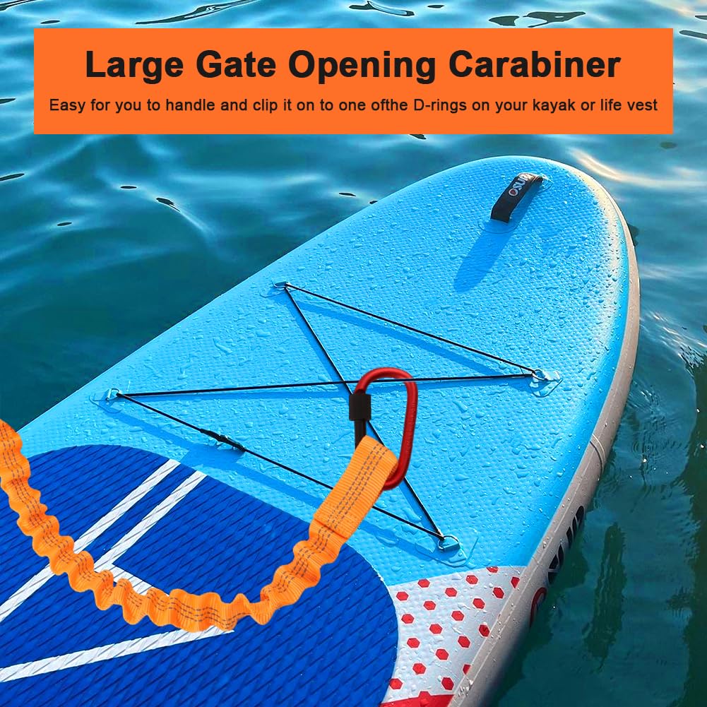 2-Pack Kayak Paddle Leash, 5-7 FT Stretchable Coiled Lanyard with Carabiner U7293