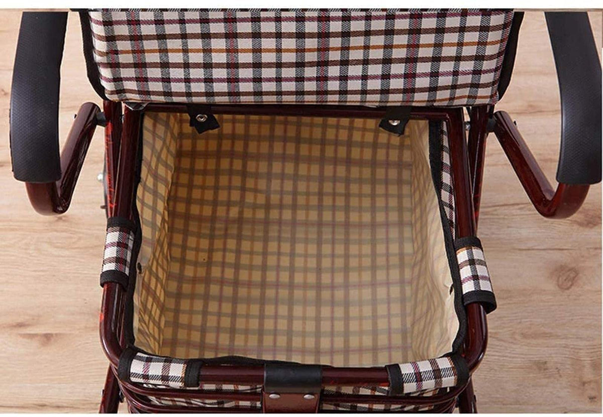 Folding Carbon Steel Rollator Walker Shopping Trolley A9774