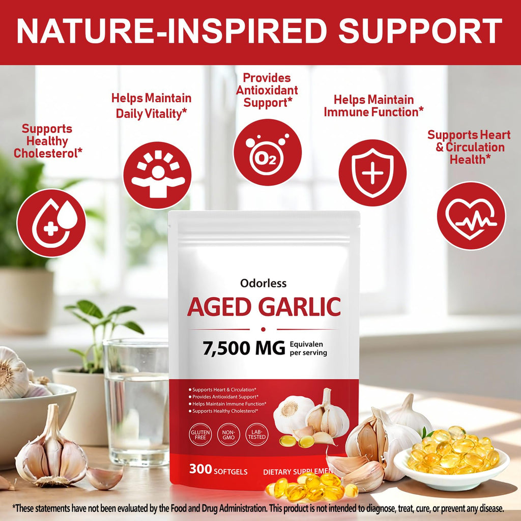 Odorless Garlic Softgels 7500mg 300 Softgels Y817550