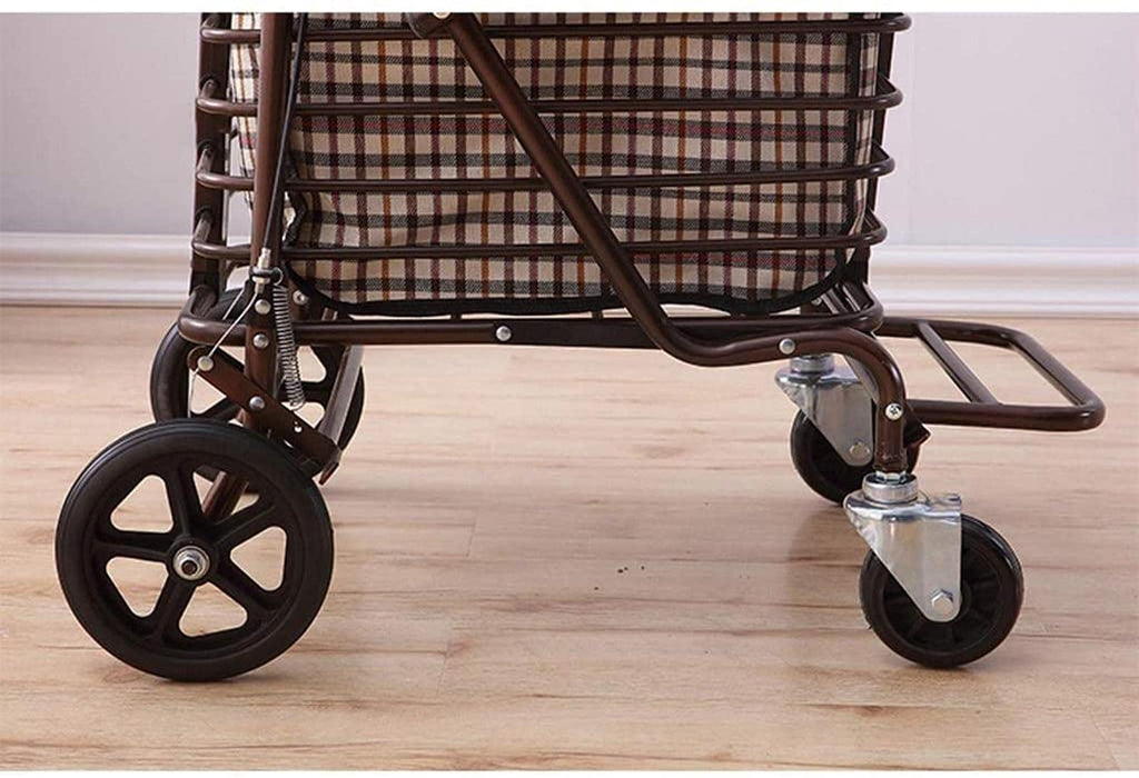 Folding Carbon Steel Rollator Walker Shopping Trolley A9774