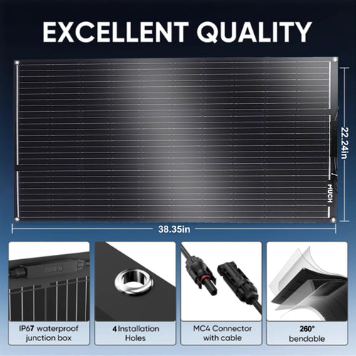200W Flexible Solar Panel Kit 12V Mono 30A PWM Controller F326