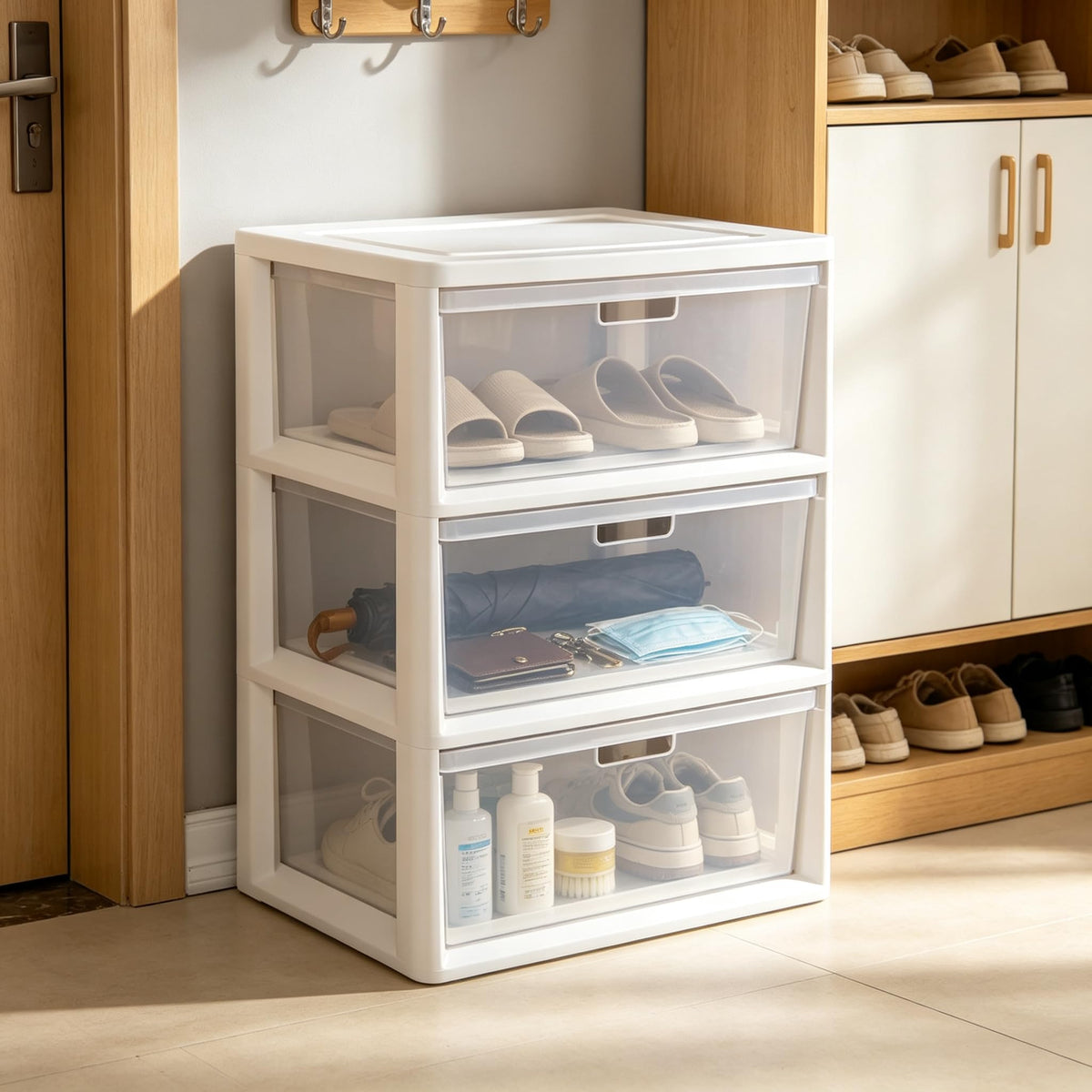 White 3 Drawer Plastic Storage Unit Z3189