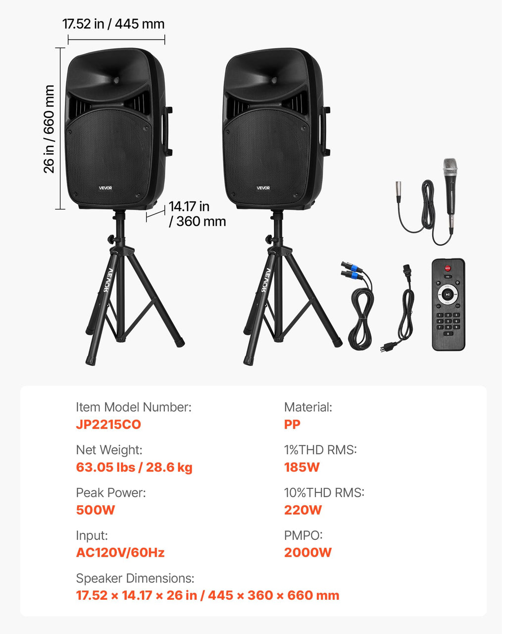 Portable PA System with Dual Speakers and Microphone Q228097
