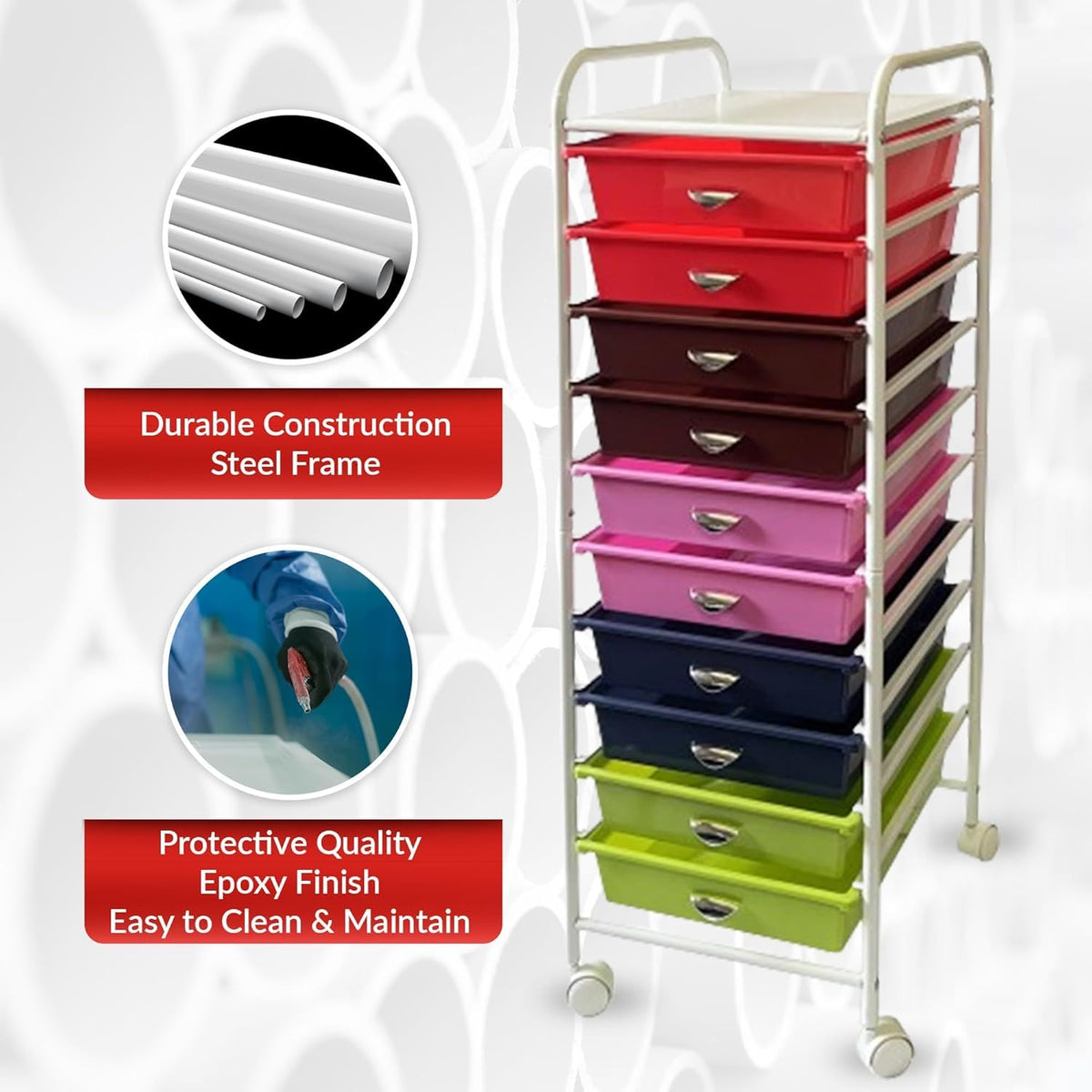 10 Drawer Rolling Storage Organizer V2945