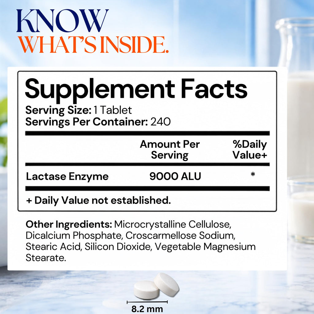 Lactase Enzyme 9000 FCC 240 Tablets C898218