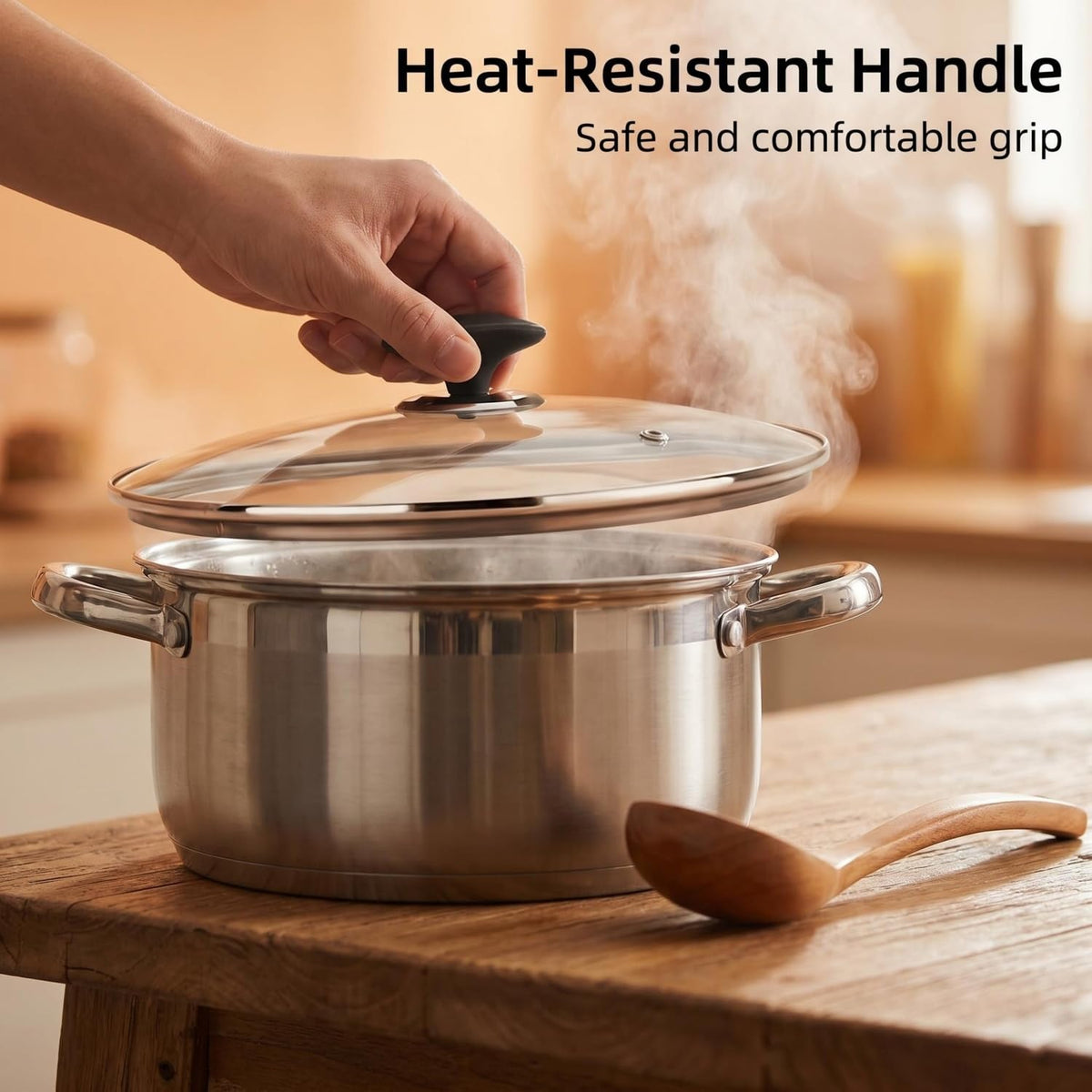 11" Tempered Glass Lid with Vented Anti-Scald Handle F9003