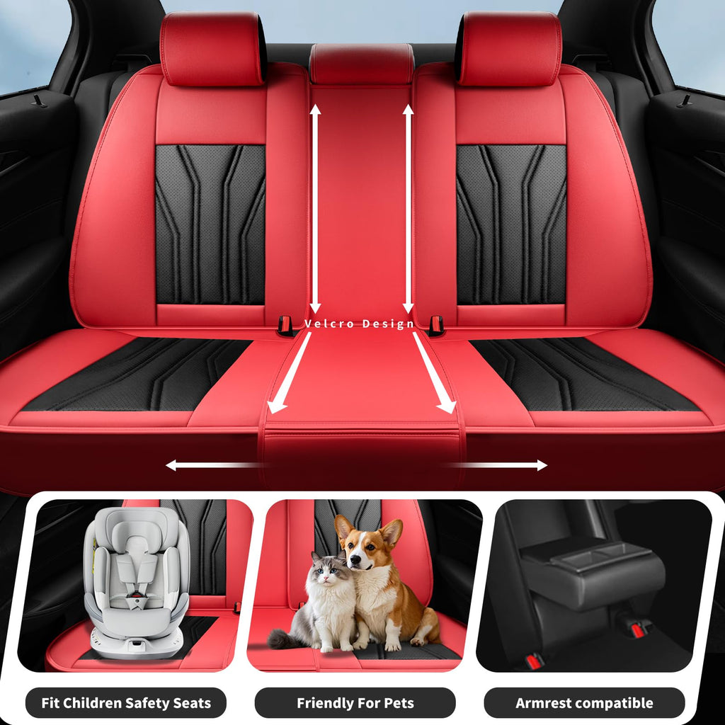 Red & Black Car Seat Covers Q244