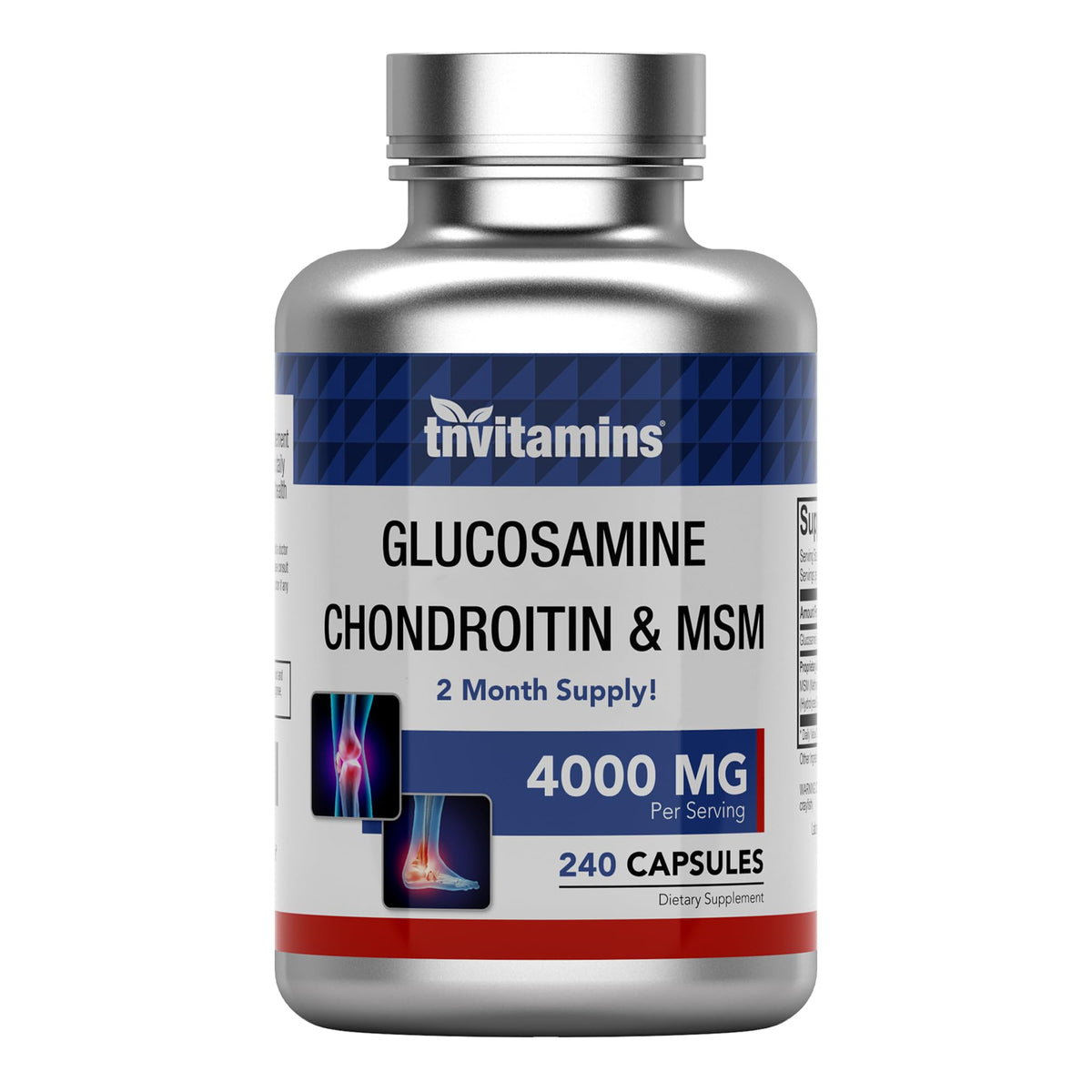 Glucosamine Chondroitin MSM 240 Capsules 4,000 mg Joint Support Supplement F976399