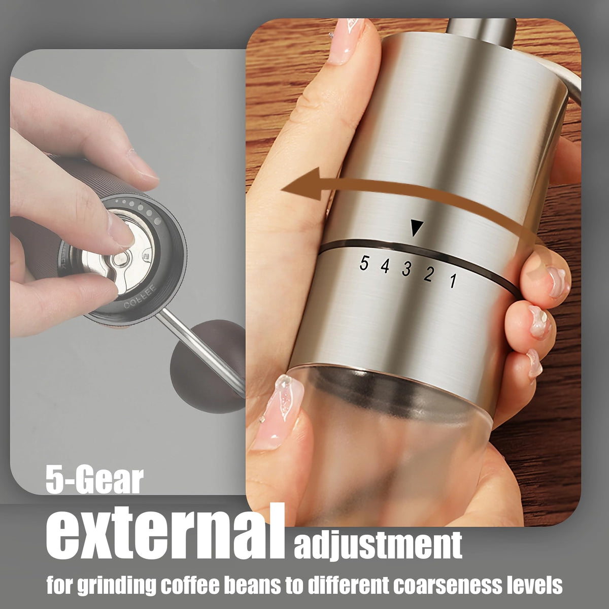 Manual Coffee Grinder with Ceramic Conical Burr H722