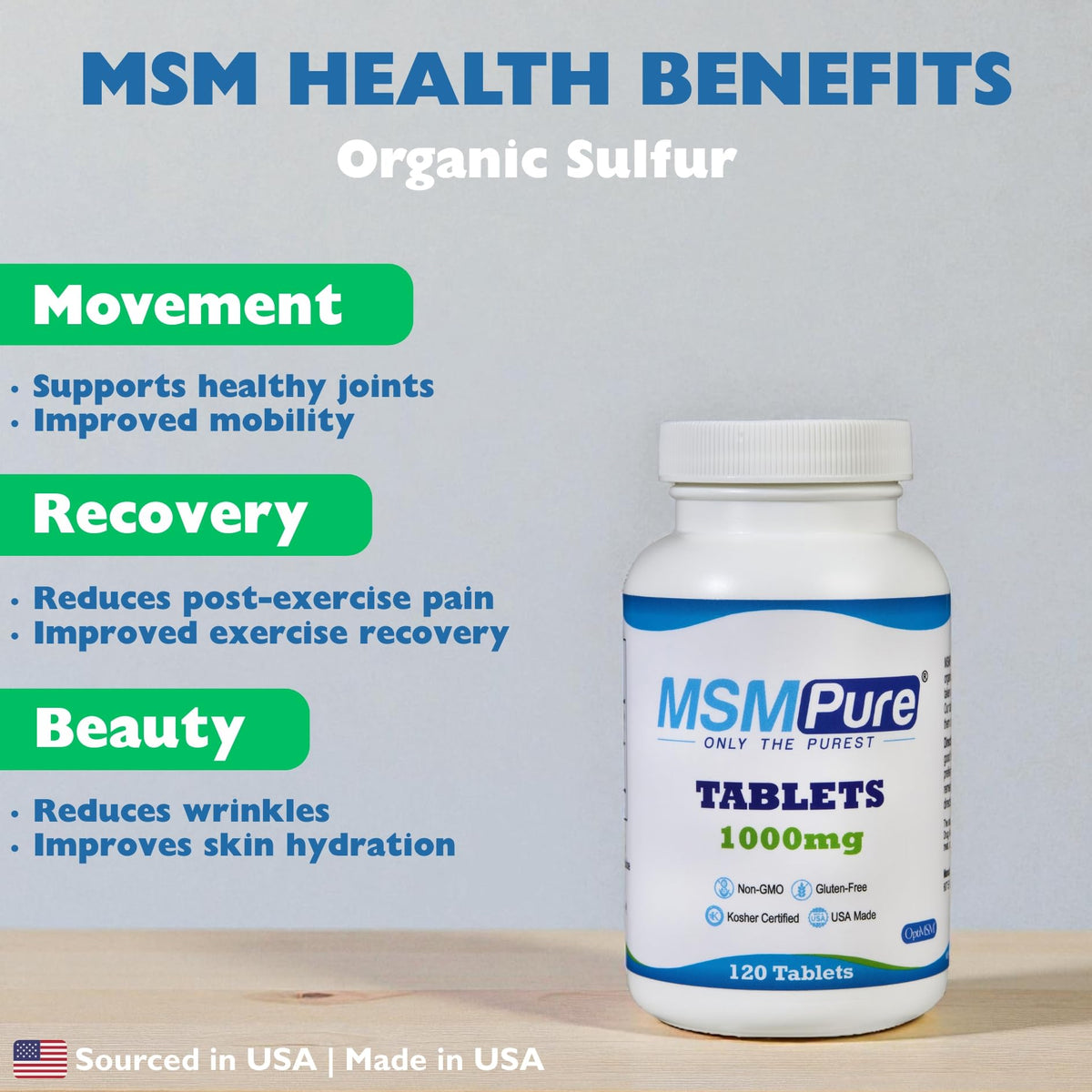 MSM Tablets 1000mg 120 Count M99003