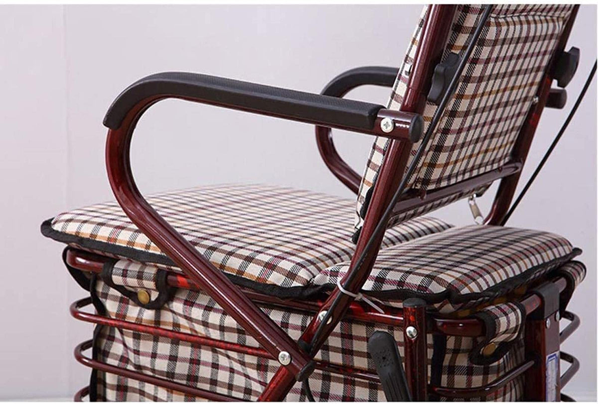 Folding Carbon Steel Rollator Walker Shopping Trolley A9774