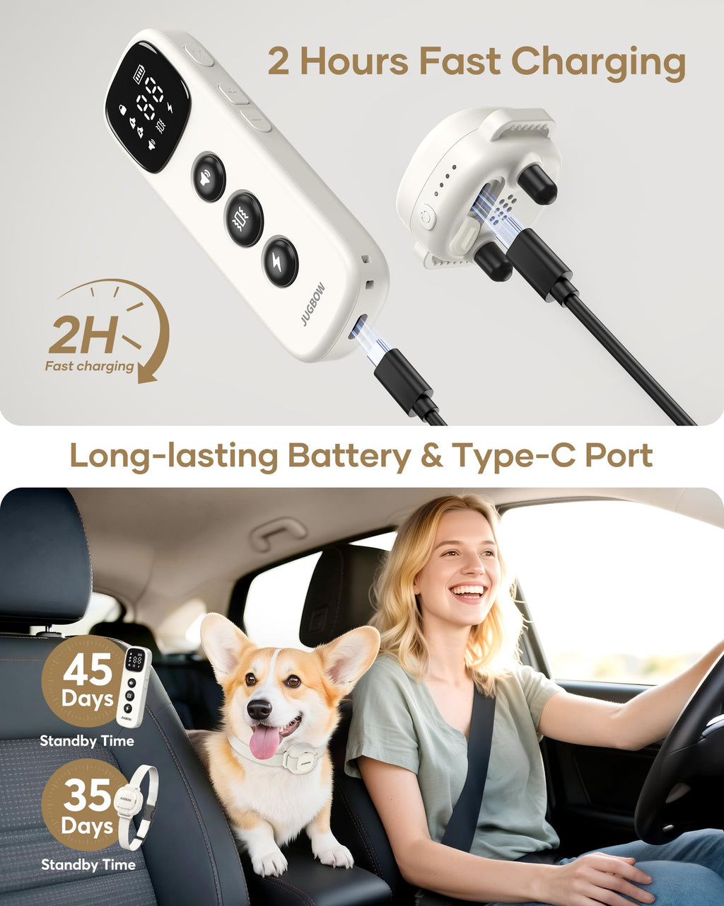 White 4200FT Range Dog Shock Collar I559674