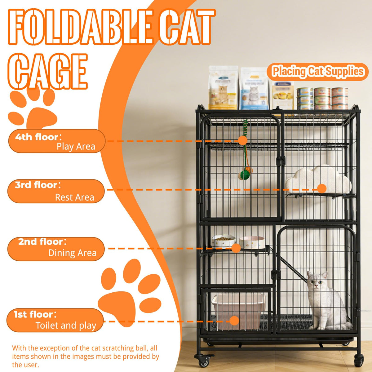 Collapsible Metal Wire Cat Cage R134