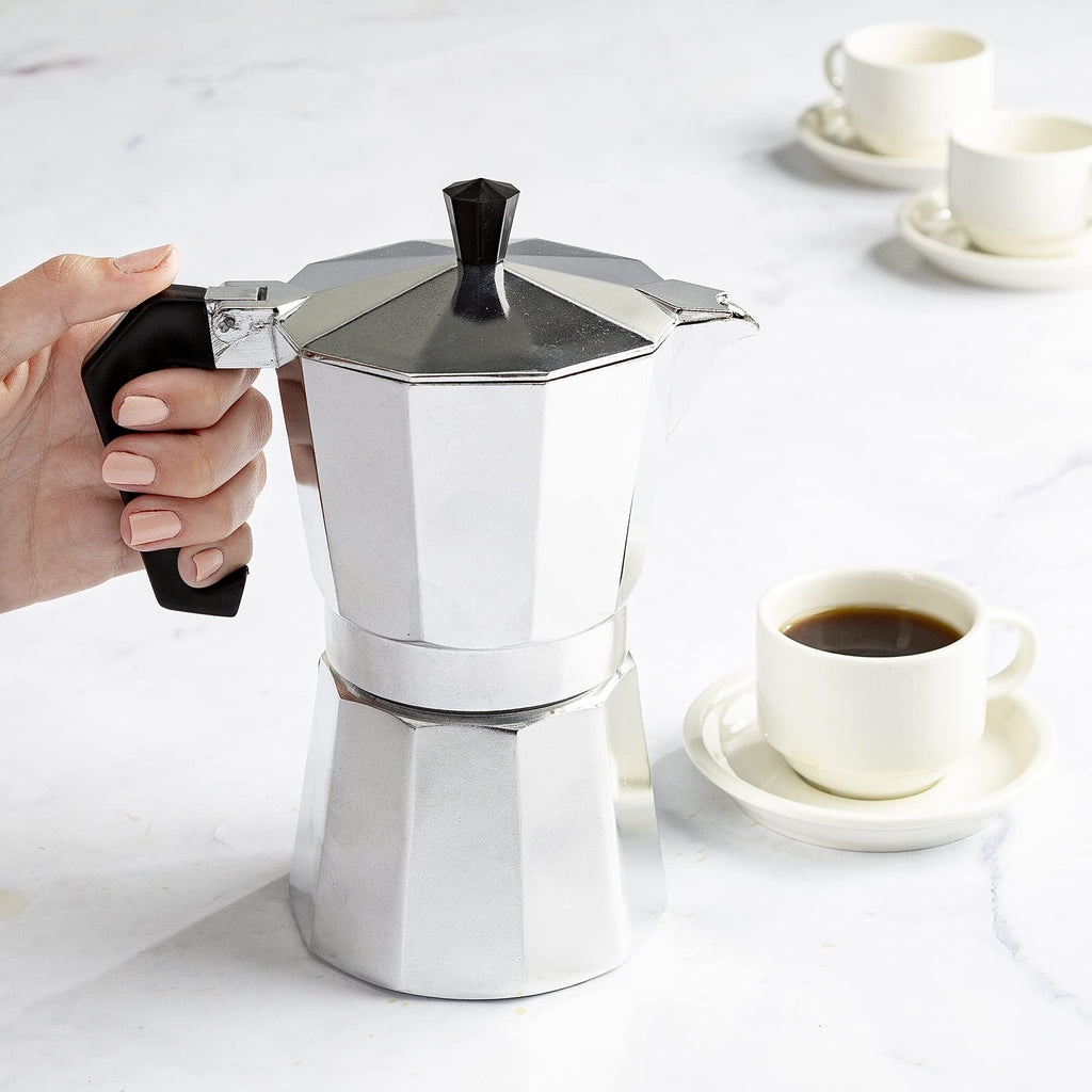 Stovetop Espresso and Coffee Maker, 6 Espresso Cups, Silver K4814