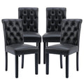Black Set of 4 PU Leather Tufted Dining Chairs T891841