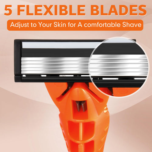 28 Pcs Mens Razors Set 5 Blade Refillable Shaving Kit Q824878