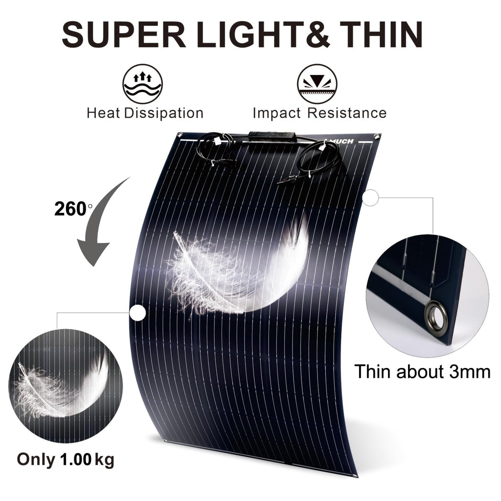 200W Flexible Solar Panel Kit 12V Mono 30A PWM Controller F326