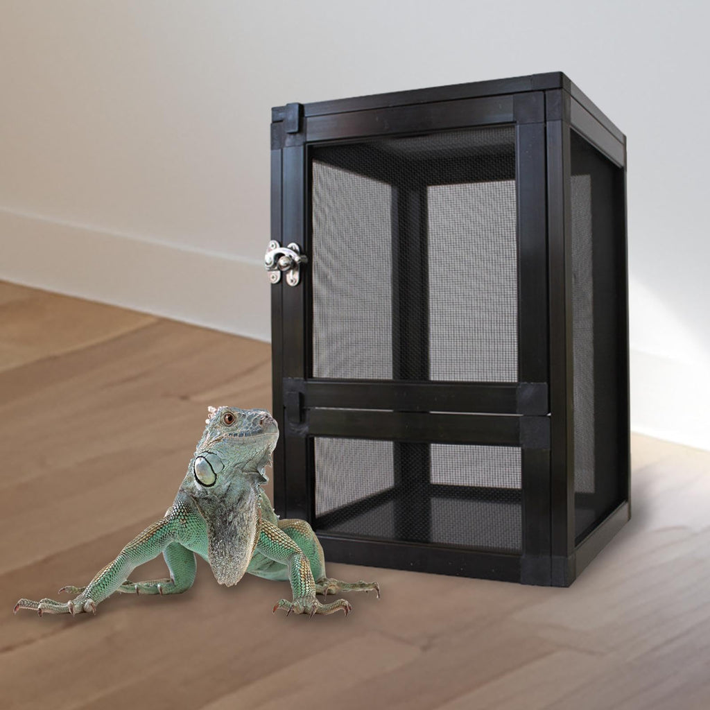 Black Aluminum Alloy Mesh Screen Habitat Cage L2684