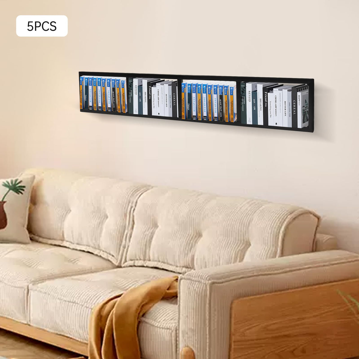 Black 5Pcs CD Racks K497600