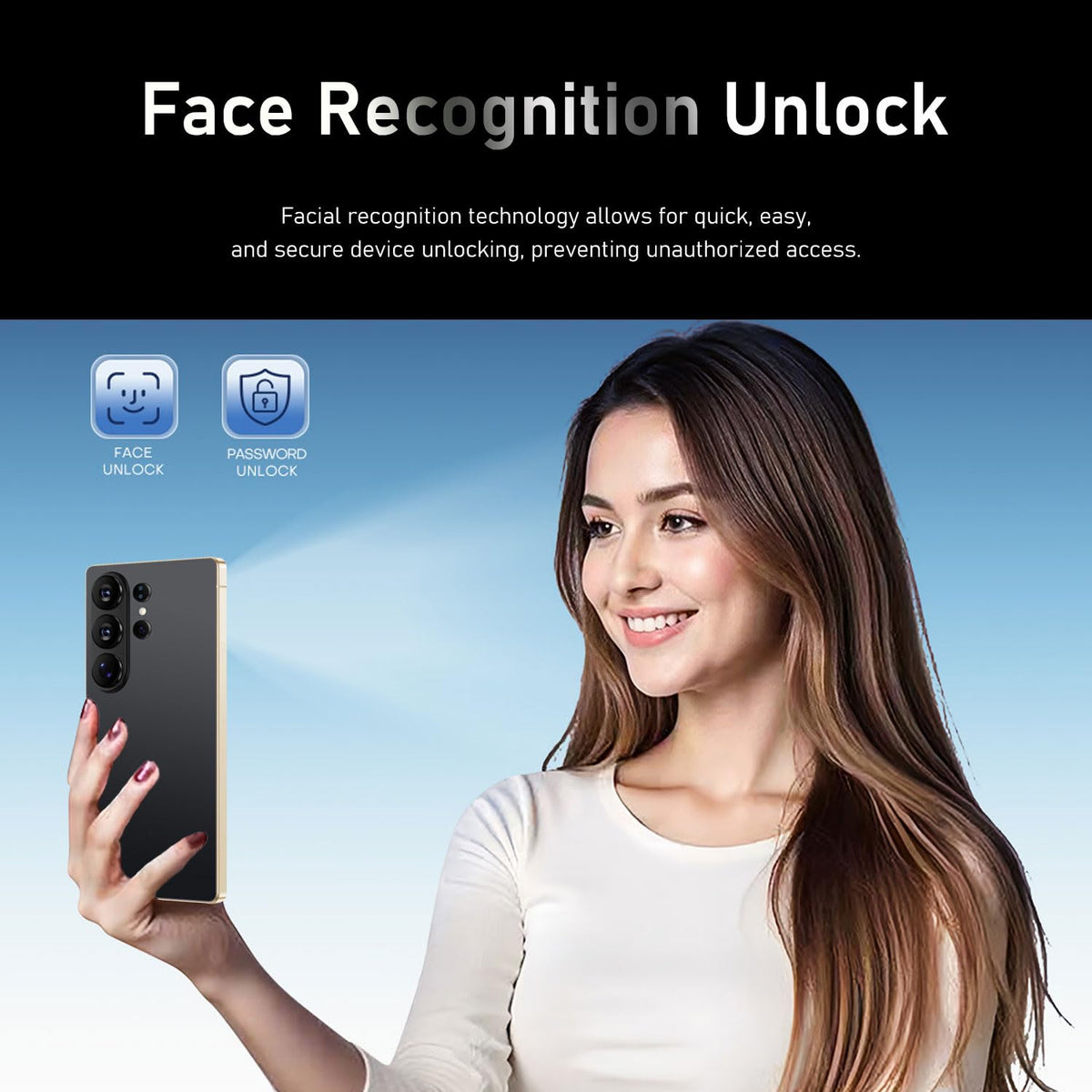 Unlocked Android Smartphone 6.71" HD Screen 2GB+16GB Black N96167