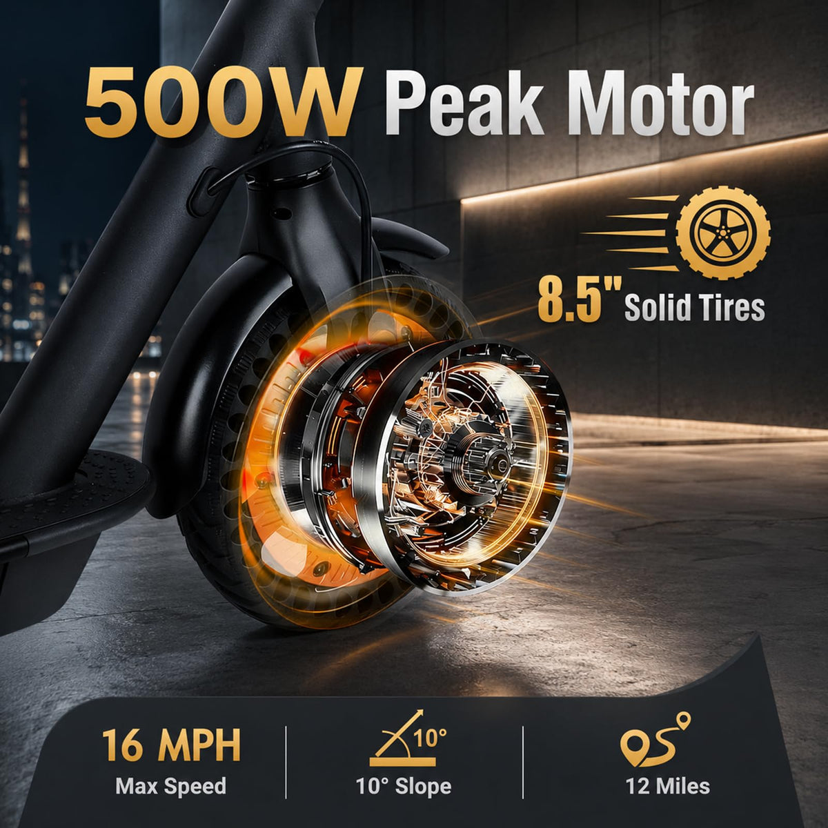 500W Peak Foldable Electric Scooter with 8.5" Tires Z590695