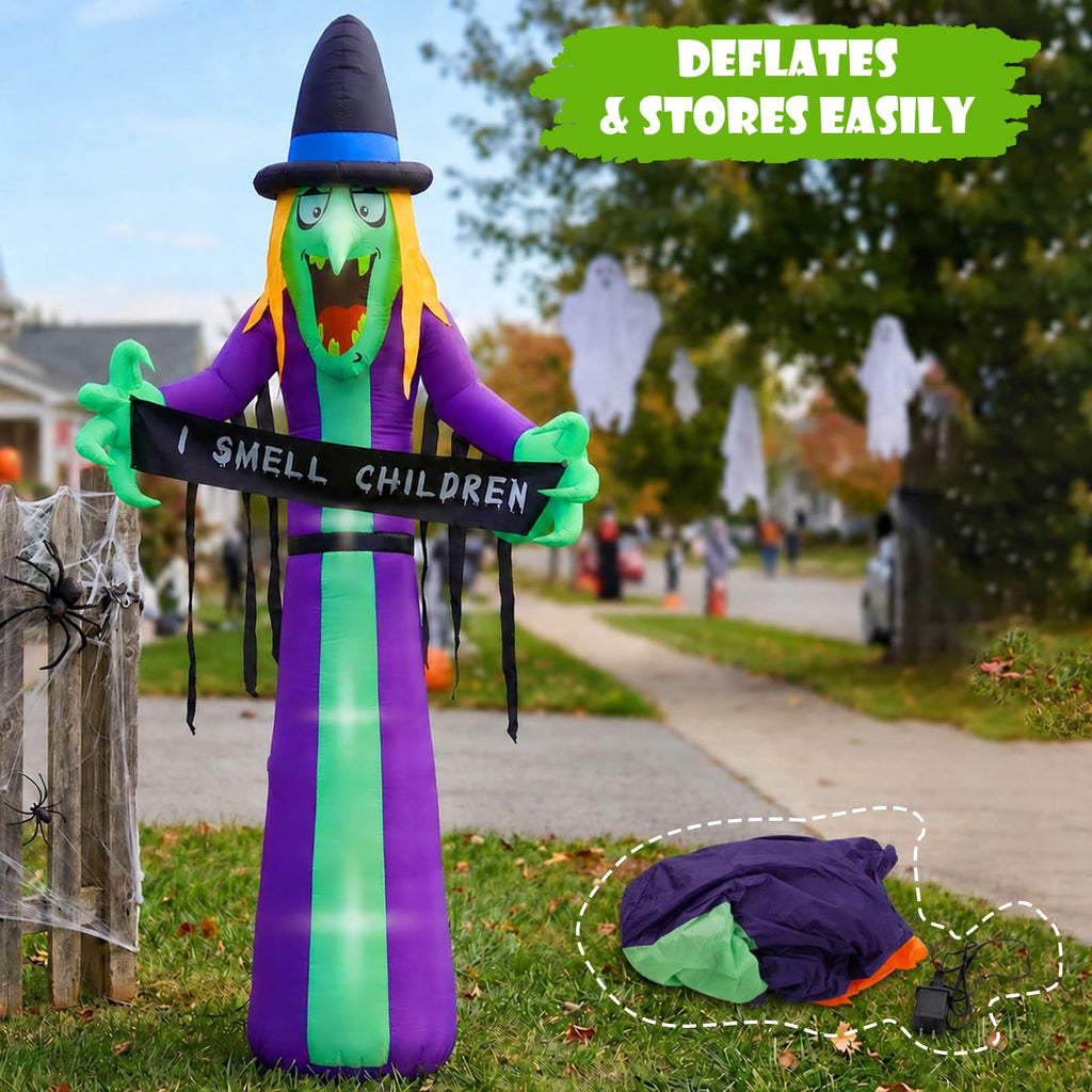 8FT LED Inflatable Witch Yard Decor N9280