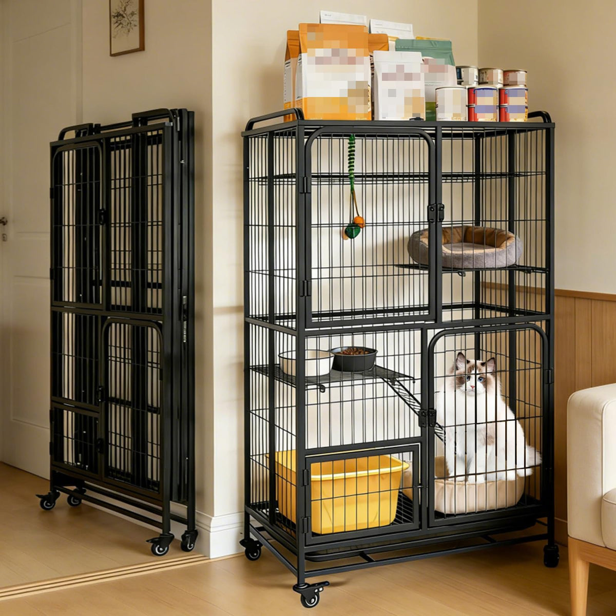 Collapsible Metal Wire Cat Cage R134