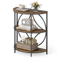 Half Round 3-Tier Sofa Side Table with Storage Shelves X893693