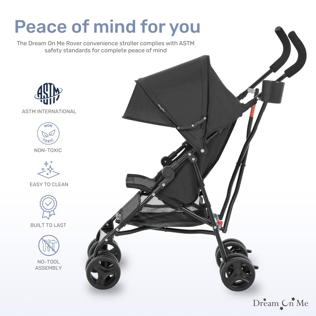 Lightweight Compact Umbrella Stroller with Cup Holder - Black E340573